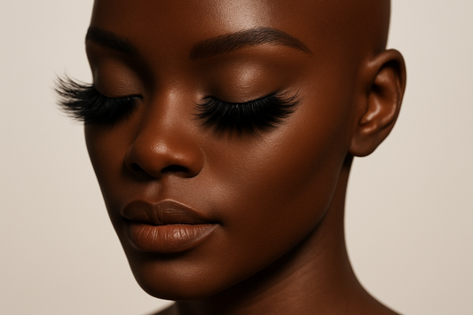 20MM MINK LASHES on melanin mannequin