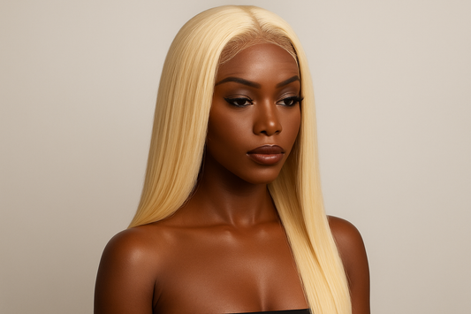 613 Straight Hair Lace Front Wig on melanin mannequin