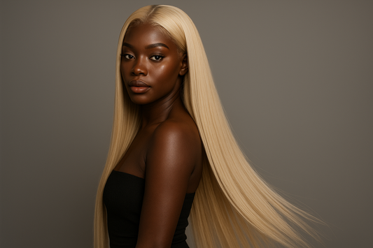 613 Straight Lace Wig on melanin woman 50 inch length