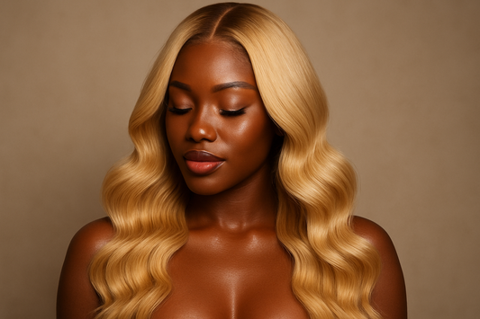Blonde Body Wave Bundle & Closure on melanin woman