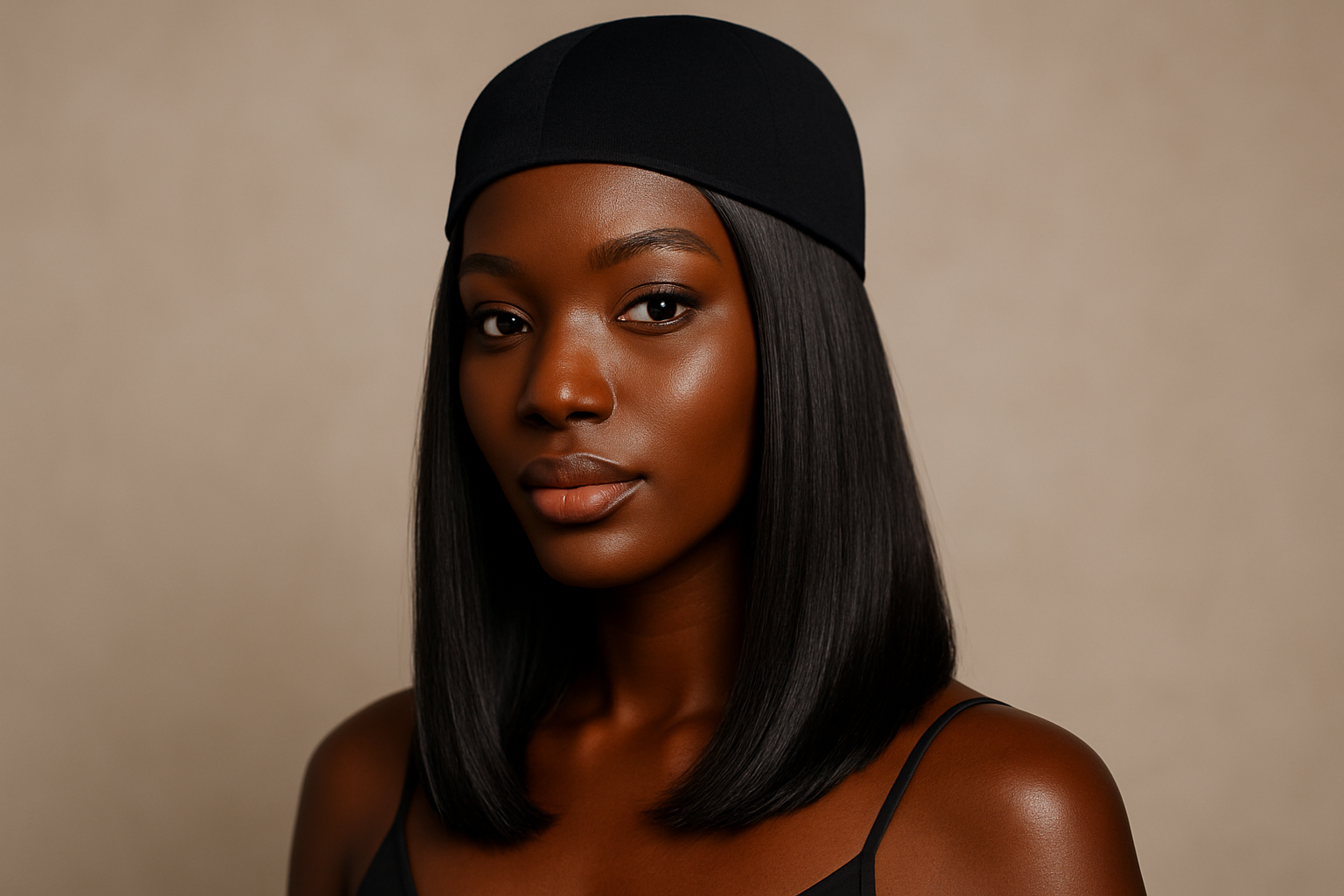 capwig-on-a-melanin-woman straight 12 inch