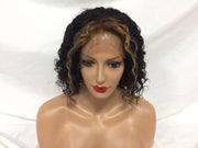Curly Bob Lace Front Wig (with highlights )