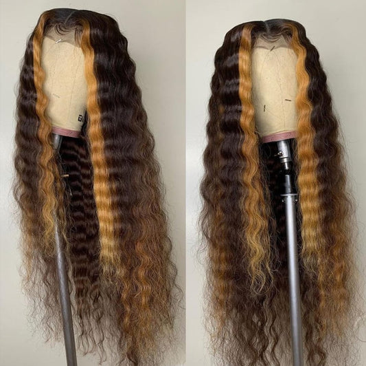 Ombre Light Brown Highlights Deep Wave