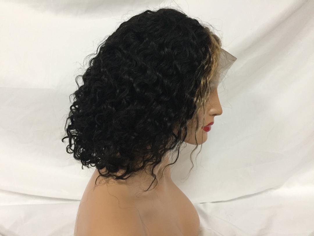 Curly Bob Lace Front Wig (with highlights )